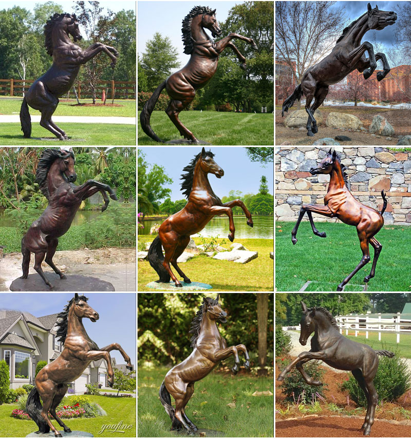 bronze rearing statues for sale