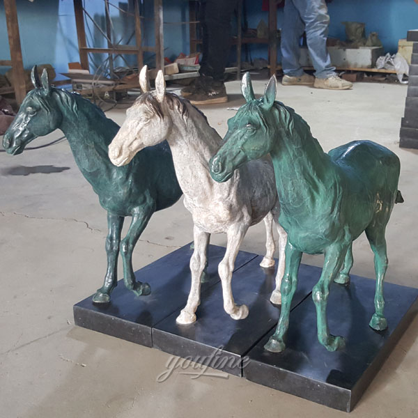 antique bronze racing jockey horse statue designs for school