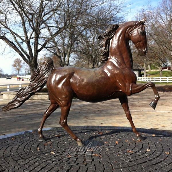 bronze therobread horse grazing sculpture for sale horse garden sculpture