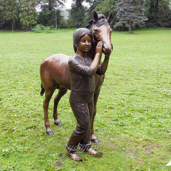 arabian horse on the ride rider bronze statue brass horse sculptures