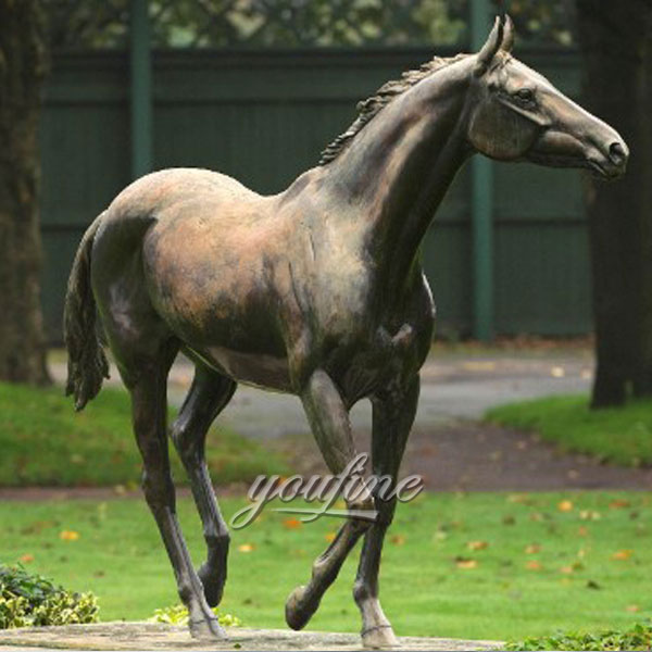 indoor outdoor large standing bronze color horse statue sculpture copper trojan horse