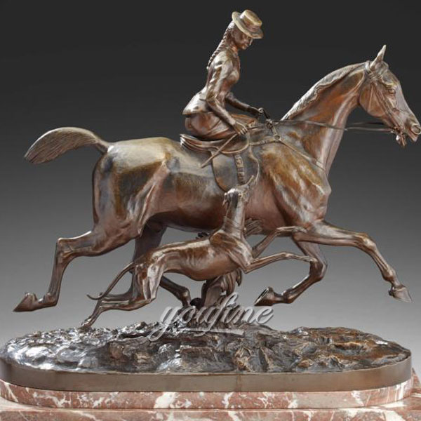 antique bronze horse racing art replica school mascots