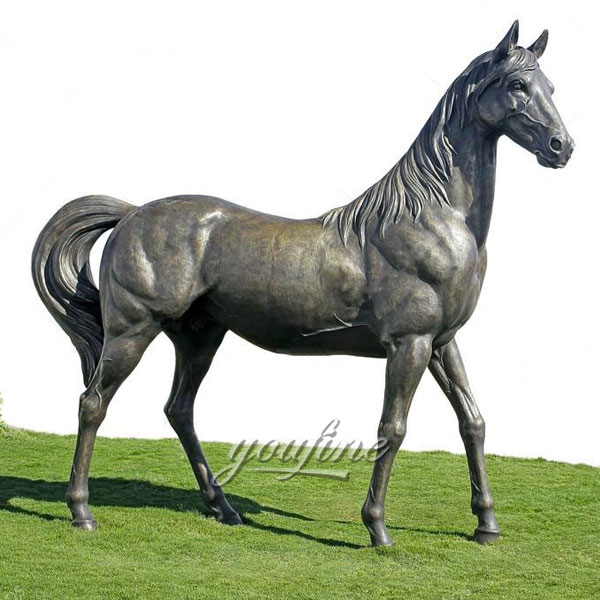 bronze horse sculpture arabian antique horse statues with one leg raised