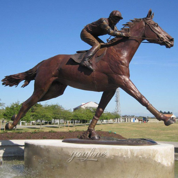 bronze horse and jockey statue horse lawn statue