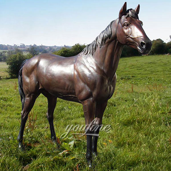 bronze of racehorse with jockey for sale 3 sizes outdoor jumping horse decoration in wi