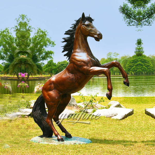 Artists New Designs Bronze Horse Statue jumping Garden Decoration