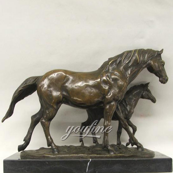 Classic Hot Casting bronze large mother horse with little poney figurines art decor on sale
