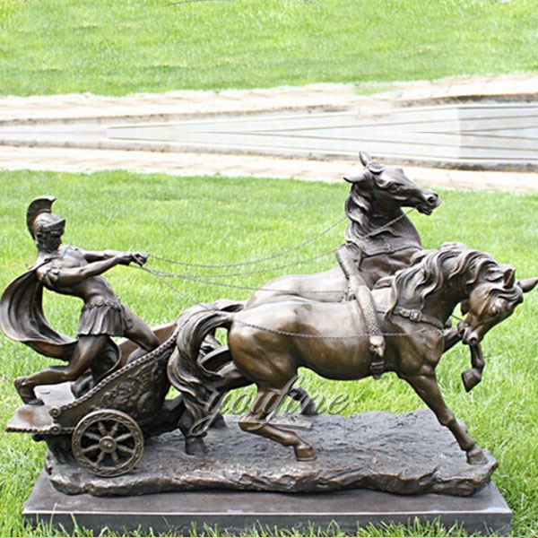 Large classical chariot garden bronze sculptures for sale