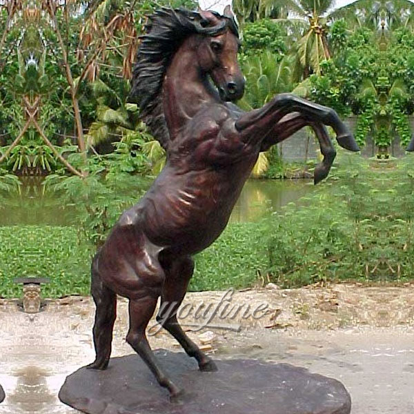 Factory life size jumping rearing bronze horse statues for sale