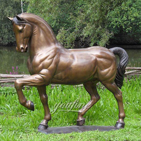 Garden decor bronze standing horse statues for outdoor