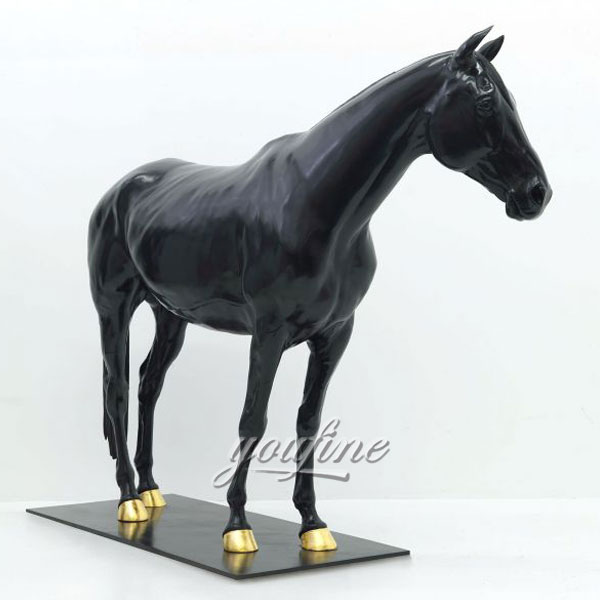 Hot Sale Outdoor casting life size standing black bronze horse sculpture