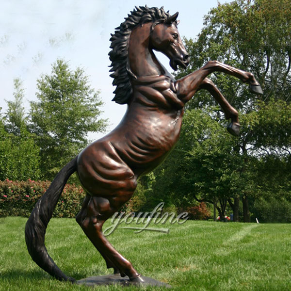 Jumping garden decoration bronze horse statues for sale