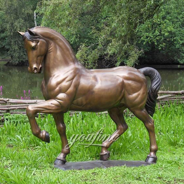Life size antique bronze standing bronze horse for sale