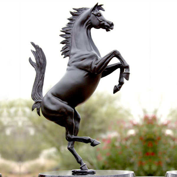 Outdoor metal decor life size bronze roaring horse garden statues