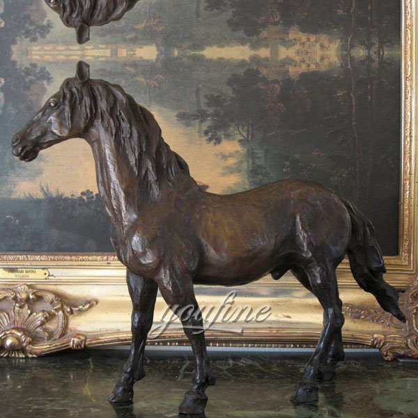 Indoor home decoration metal craft bronze standing horse sculptures for sale