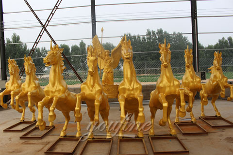 Bronze horse statue of Mara chariot for Italy customer