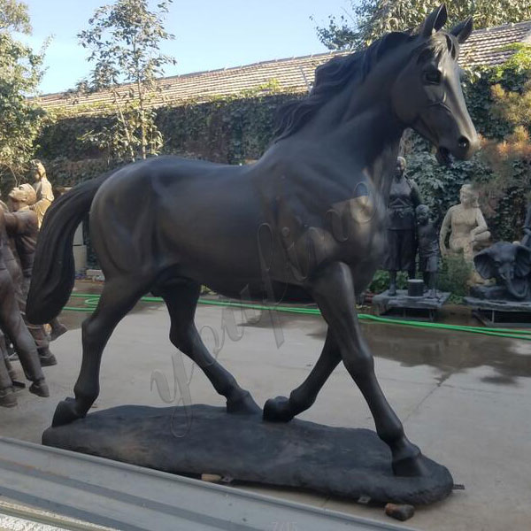 life-size-large-bronze-black-horse-sculpture-for-sale