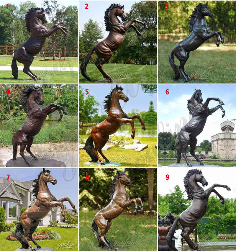 Jumping Bronze Horse Statue for Sale for Garden Decor