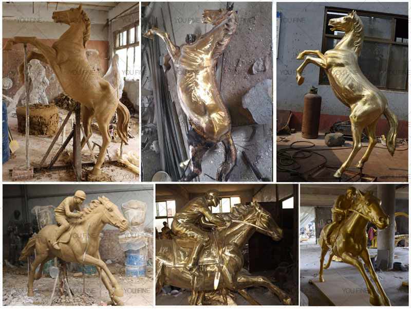large bronze horse statues
