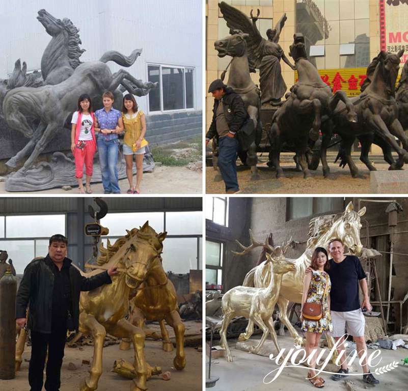 large bronze horse statues