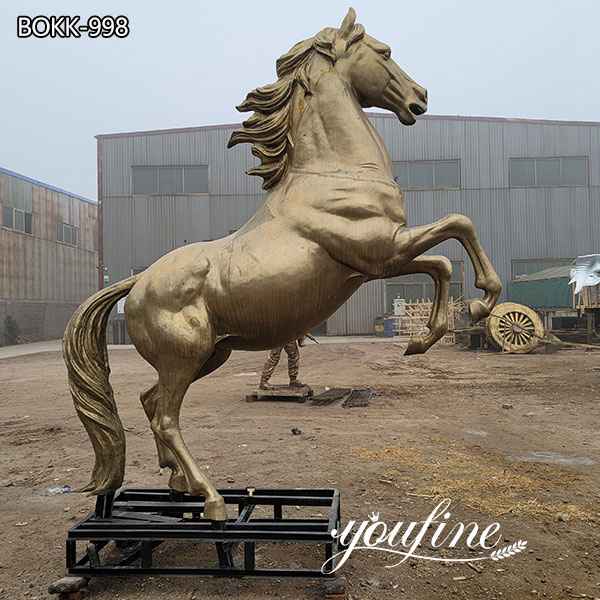 Large Bronze Jumping Horse Statue for Racecourse for Sale BOKK-998