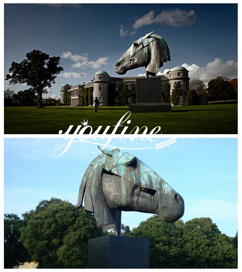 Large Size Bronze Horse Head Statue Garden Decoration