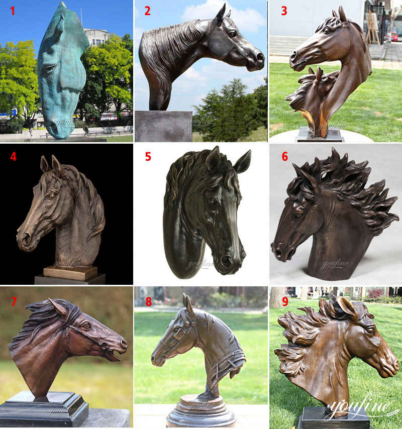 Customized Large Bronze Horse Head Art Decoration for Sale