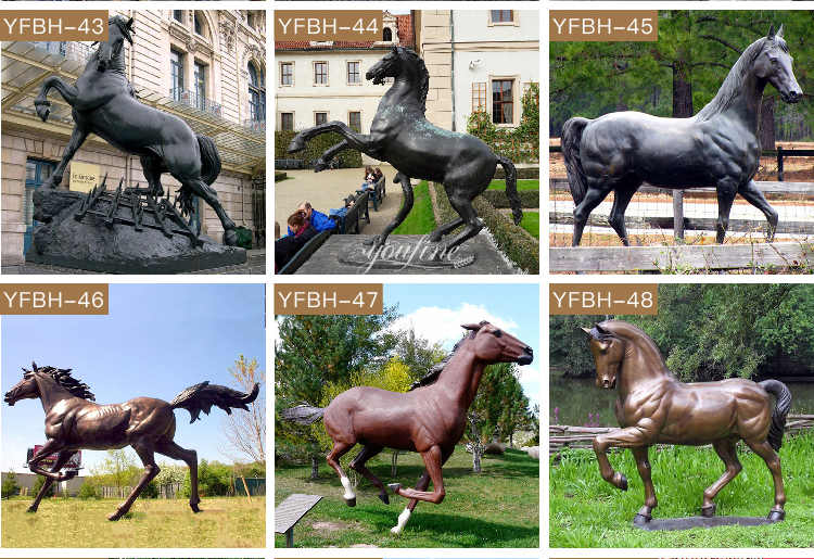 Life-size Casting Bronze Antique Horse Sculpture Lawn Decoration for Sale