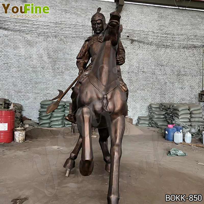 Large Bronze Warrior and Horse Sculpture for Sale - youfine