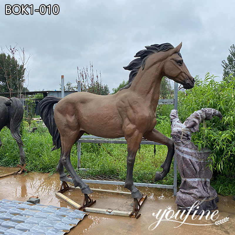 Life-size Casting Bronze Antique Horse Sculpture Lawn Decoration for Sale BOK1-010