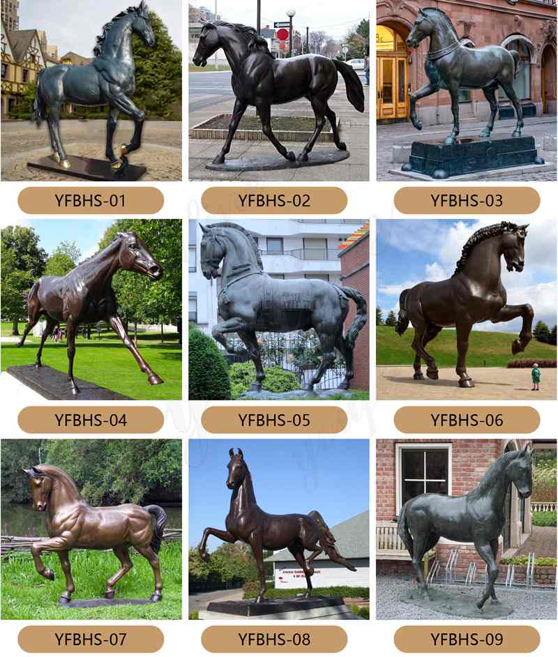 Life Size Casting Bronze Horse Statue Outdoor Lawn Decor for Sale