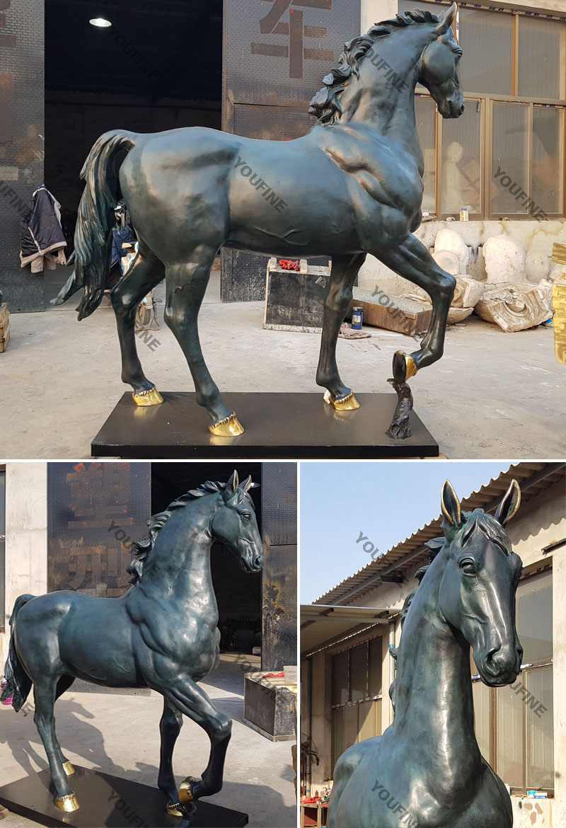 Life Size Casting Bronze Horse Statue Outdoor Lawn Decor for Sale
