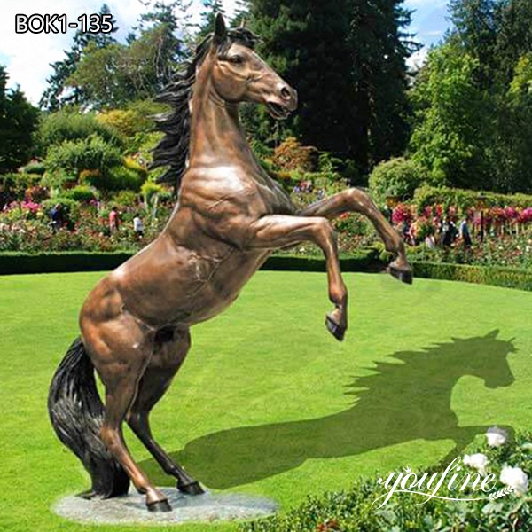 Outdoor Life Size Copper Jumping Horse Sculpture for Sale